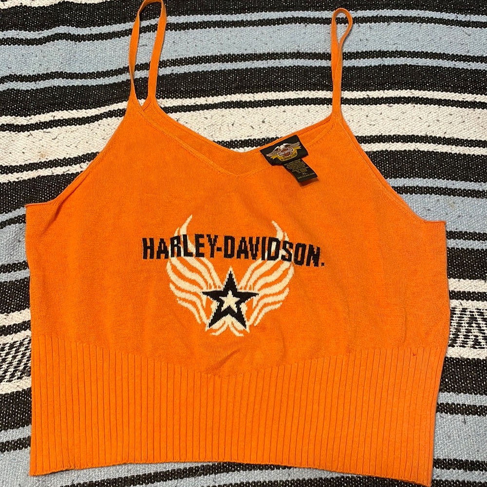 Harley Davidson orange sweater tank (small defect) size XL
